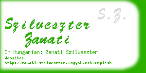 szilveszter zanati business card